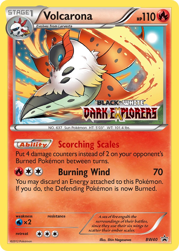 Volcarona (BW40) (Staff Prerelease Promo) [Black & White: Black Star Promos] | Arkham Games and Comics