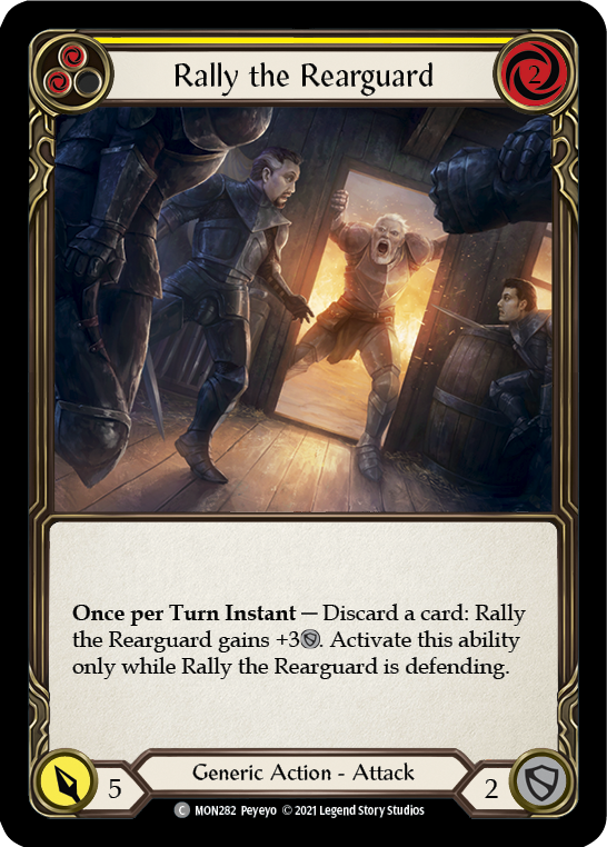 Rally the Rearguard (Yellow) [MON282-RF] (Monarch)  1st Edition Rainbow Foil | Arkham Games and Comics