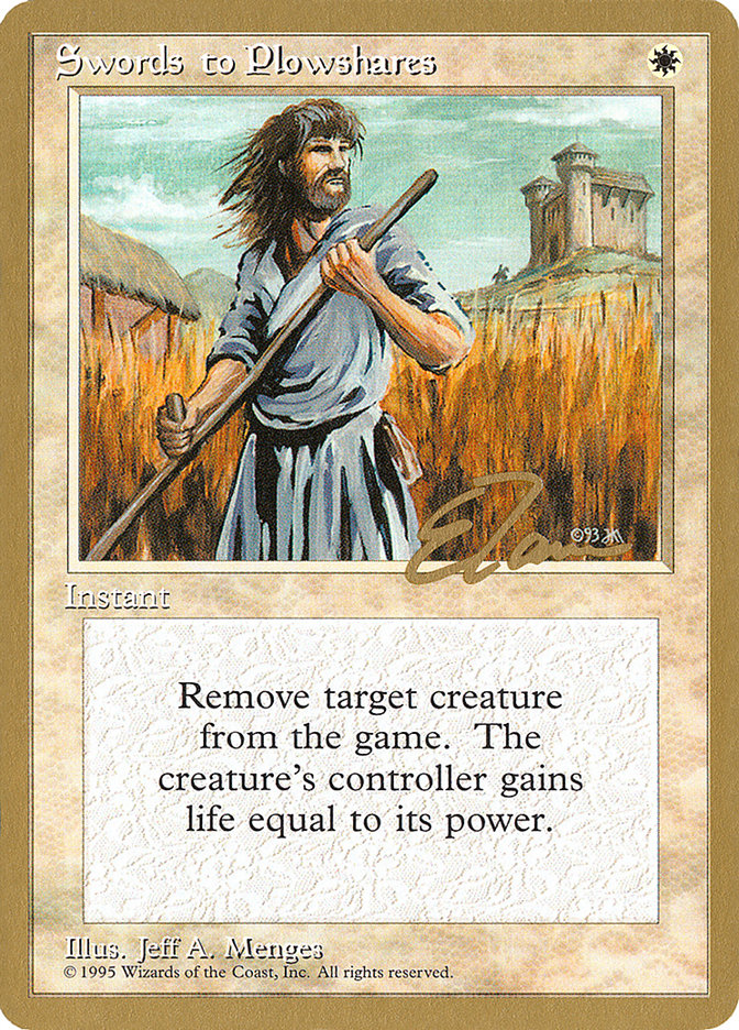 Swords to Plowshares (Eric Tam) [Pro Tour Collector Set] | Arkham Games and Comics