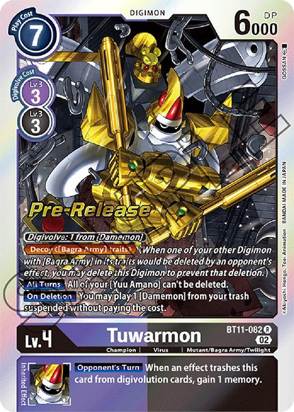 Tuwarmon [BT11-082] [Dimensional Phase Pre-Release Promos] | Arkham Games and Comics
