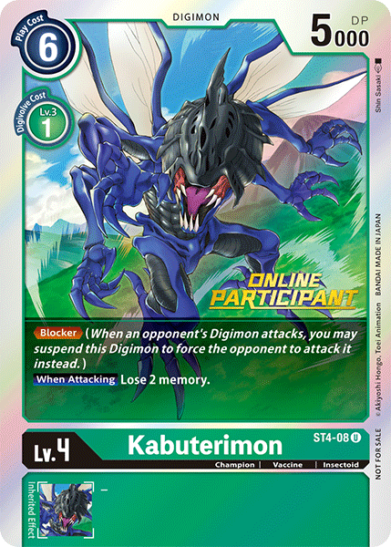 Kabuterimon [ST4-08] (Online Participant) [Starter Deck: Giga Green Promos] | Arkham Games and Comics