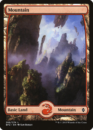 Mountain (266) - Full Art [Battle for Zendikar] | Arkham Games and Comics