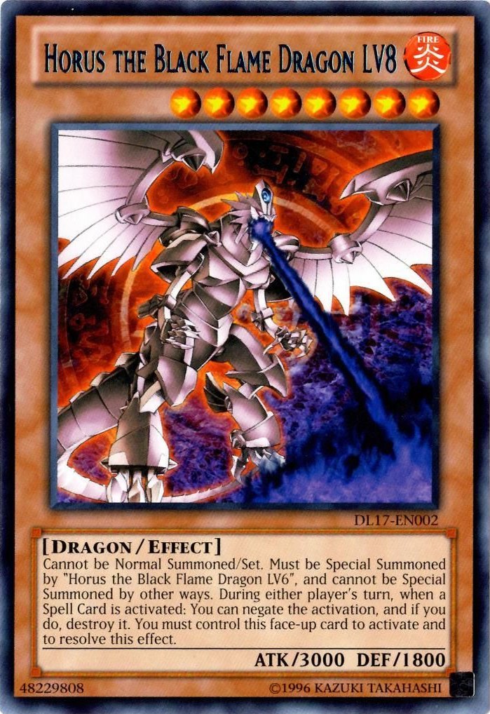 Horus the Black Flame Dragon LV8 (Blue) [DL17-EN002] Rare | Arkham Games and Comics