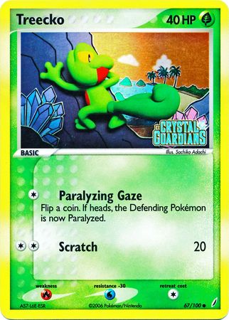 Treecko (67/100) (Stamped) [EX: Crystal Guardians] | Arkham Games and Comics