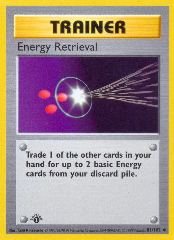 Energy Retrieval (81/102) (Shadowless) [Base Set 1st Edition] | Arkham Games and Comics