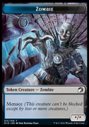 Zombie Token (015) [Innistrad: Midnight Hunt Tokens] | Arkham Games and Comics