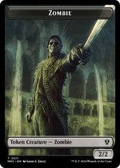 Vizier of Many Faces // Zombie Double-Sided Token [Murders at Karlov Manor Commander Tokens] | Arkham Games and Comics