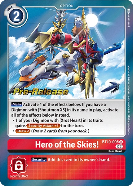 Hero of the Skies! [BT10-095] [Xros Encounter Pre-Release Cards] | Arkham Games and Comics