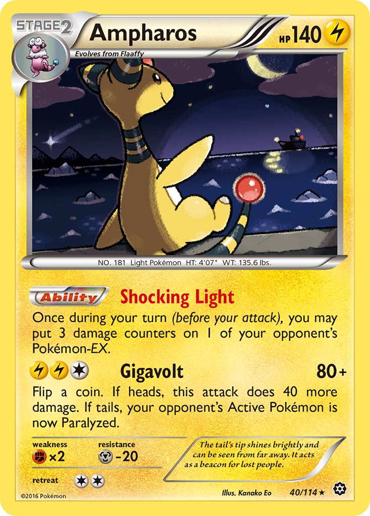 Ampharos (40/114) (Theme Deck Exclusive) [XY: Steam Siege] | Arkham Games and Comics