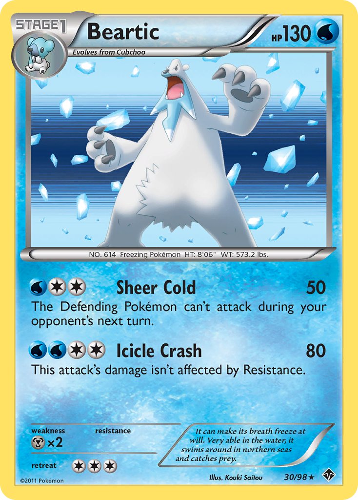 Beartic (30/98) (Cracked Ice Holo) (Blister Exclusive) [Black & White: Emerging Powers] | Arkham Games and Comics