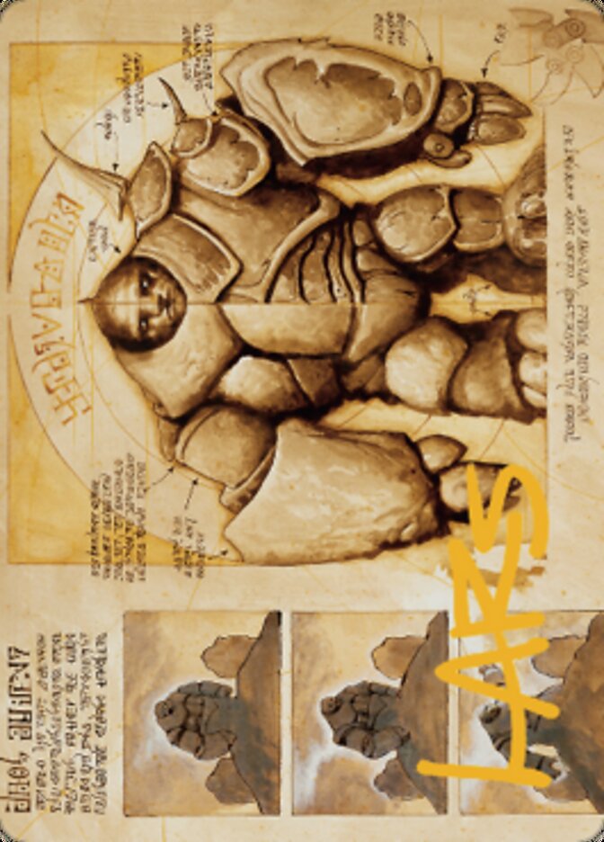 Precursor Golem Art Card (Gold-Stamped Signature) [The Brothers' War Art Series] | Arkham Games and Comics