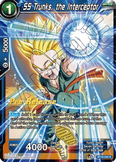 SS Trunks, the Interceptor (BT16-032) [Realm of the Gods Prerelease Promos] | Arkham Games and Comics