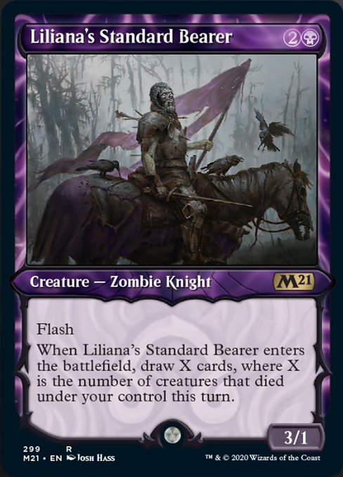 Liliana's Standard Bearer (Showcase) [Core Set 2021] | Arkham Games and Comics