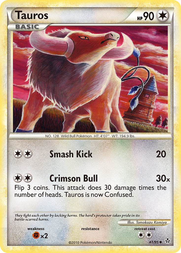 Tauros (41/95) [HeartGold & SoulSilver: Unleashed] | Arkham Games and Comics