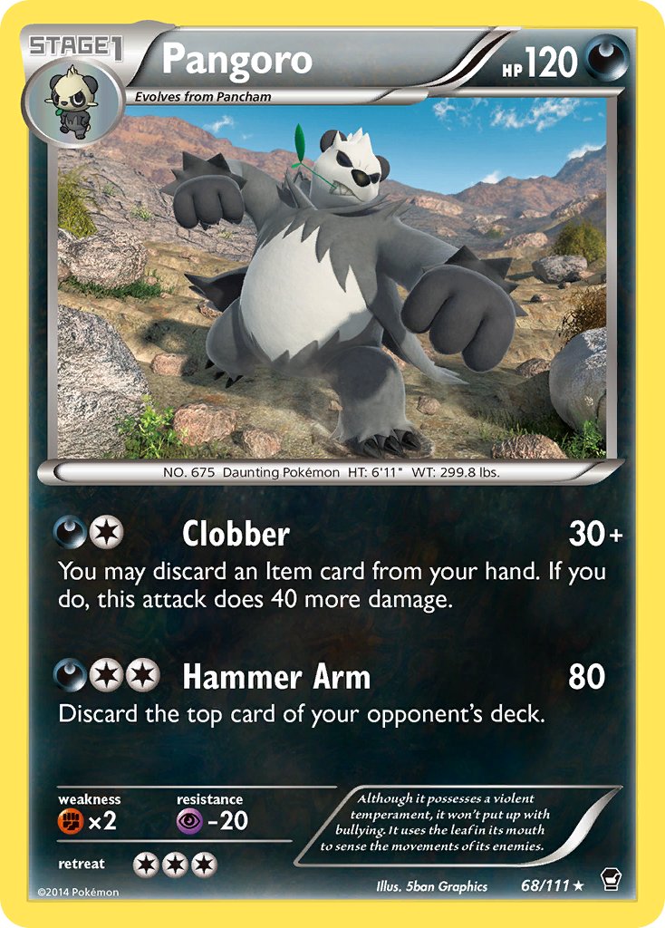 Pangoro (68/111) (Theme Deck Exclusive) [XY: Furious Fists] | Arkham Games and Comics