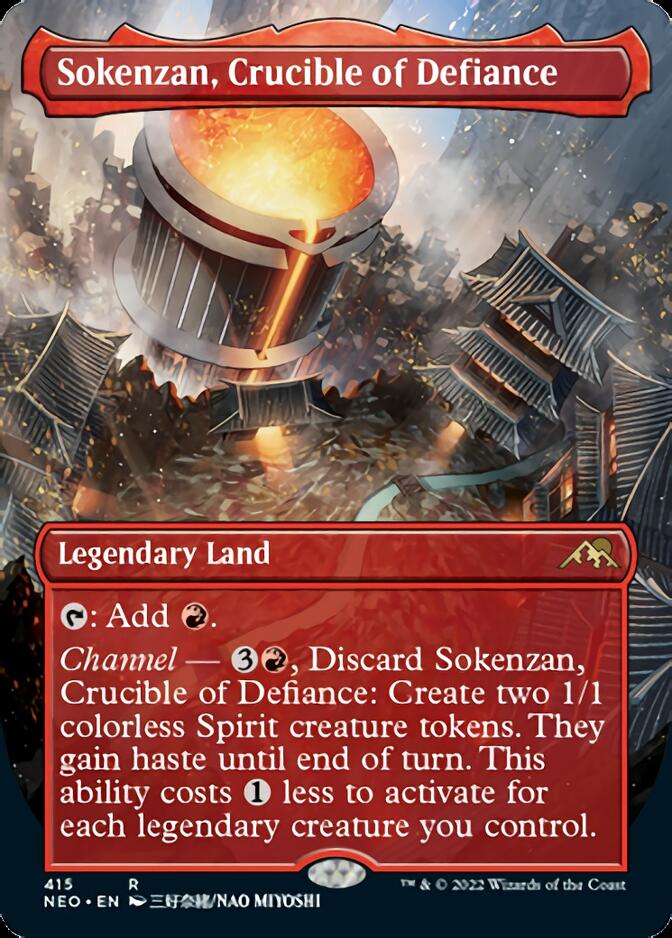 Sokenzan, Crucible of Defiance (Borderless) [Kamigawa: Neon Dynasty] | Arkham Games and Comics