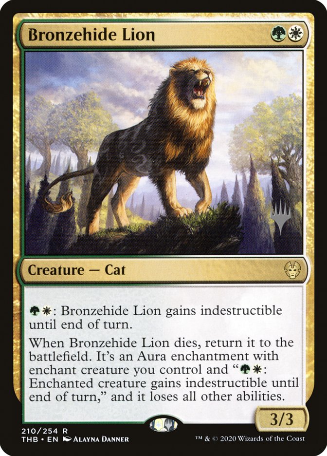 Bronzehide Lion (Promo Pack) [Theros Beyond Death Promos] | Arkham Games and Comics