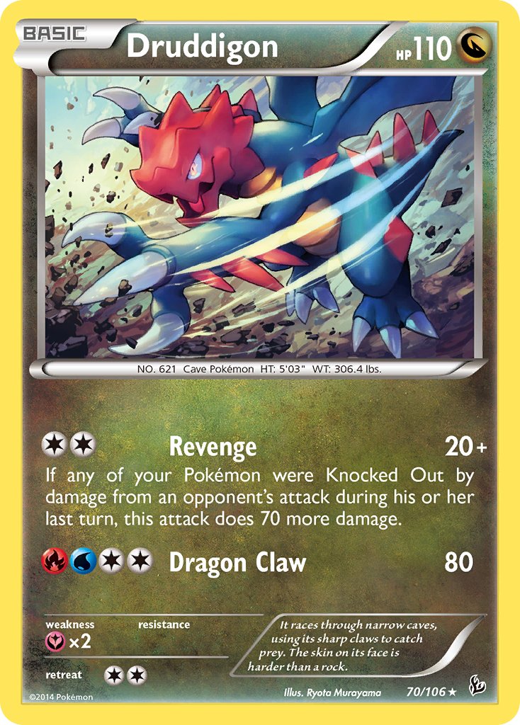 Druddigon (70/106) (Cosmos Holo) (Blister Exclusive) [XY: Flashfire] | Arkham Games and Comics