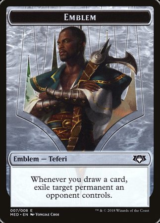 Emblem - Teferi, Hero of Dominaria [Mythic Edition Tokens] | Arkham Games and Comics