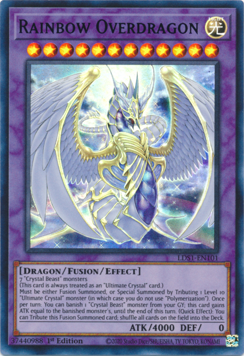 Rainbow Overdragon (Blue) [LDS1-EN101] Ultra Rare | Arkham Games and Comics