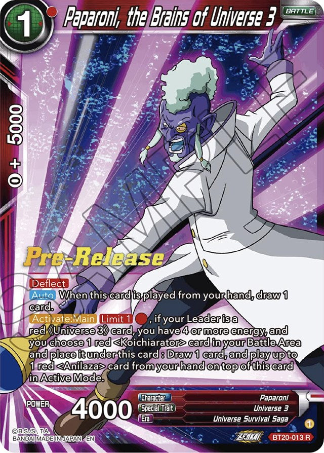 Paparoni, the Brains of Universe 3 (BT20-013) [Power Absorbed Prerelease Promos] | Arkham Games and Comics
