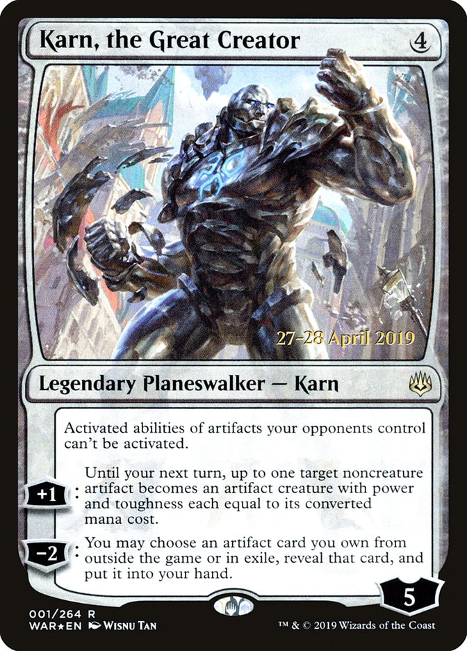 Karn, the Great Creator  [War of the Spark Prerelease Promos] | Arkham Games and Comics