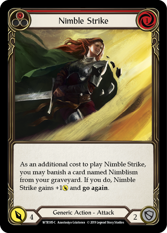 Nimble Strike (Red) [WTR185-C] (Welcome to Rathe)  Alpha Print Rainbow Foil | Arkham Games and Comics