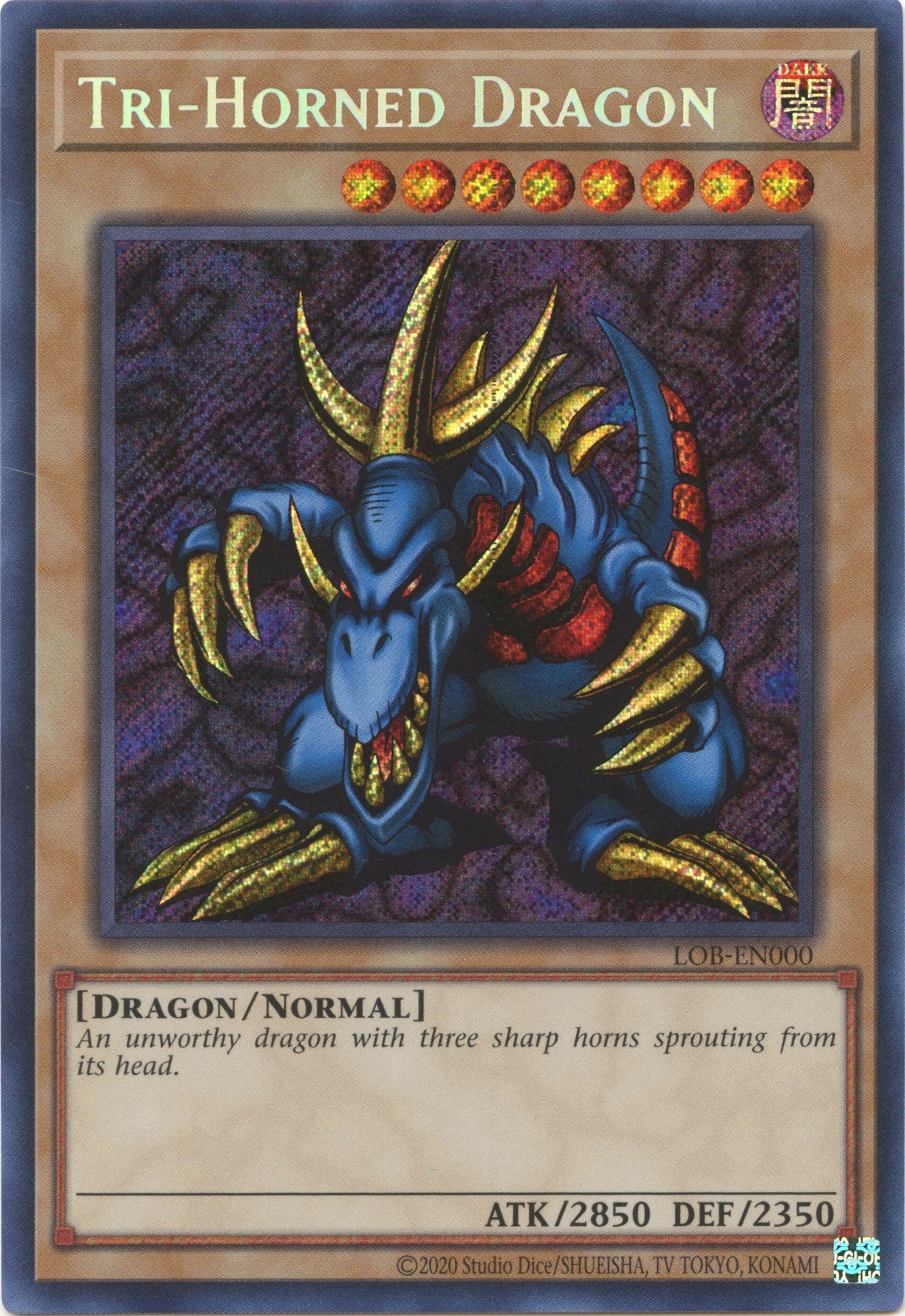 Tri-Horned Dragon (25th Anniversary) [LOB-EN000] Secret Rare | Arkham Games and Comics