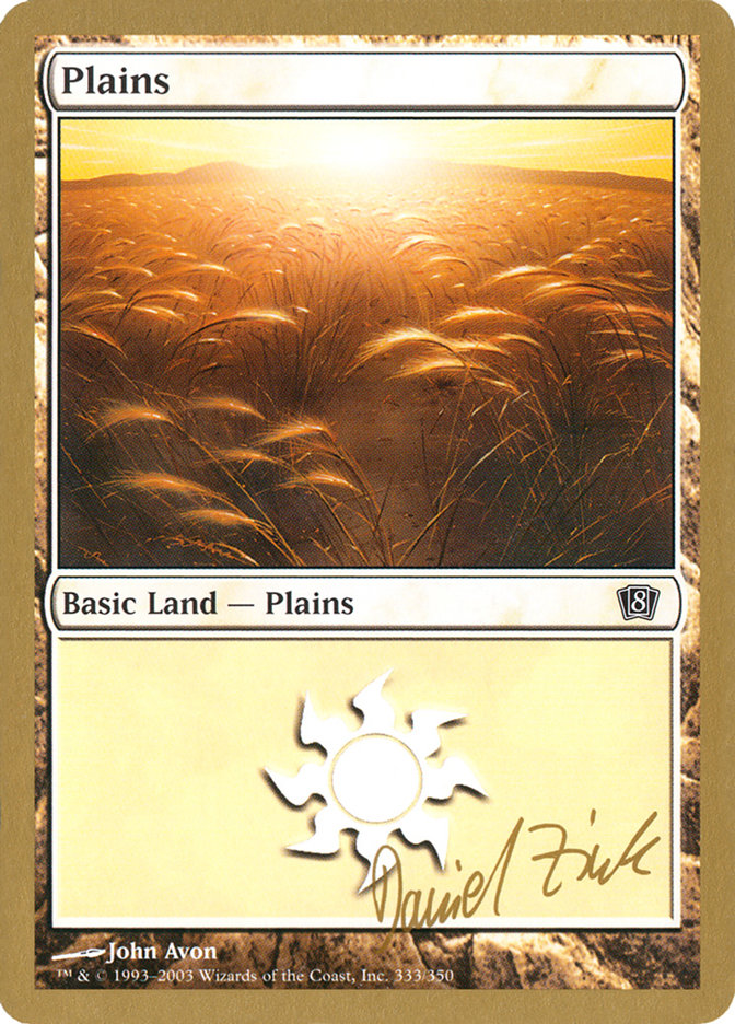 Plains (dz333) (Daniel Zink) [World Championship Decks 2003] | Arkham Games and Comics