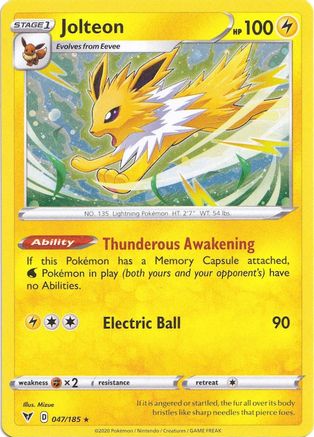 Jolteon (047/185) (Cosmos Holo) [Sword & Shield: Vivid Voltage] | Arkham Games and Comics