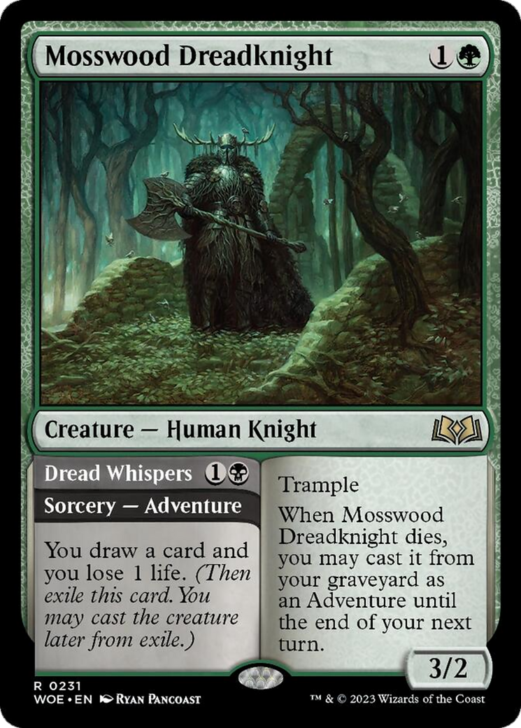 Mosswood Dreadknight // Dread Whispers [Wilds of Eldraine] | Arkham Games and Comics