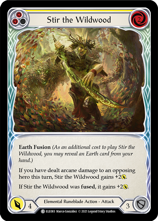 Stir the Wildwood (Yellow) [ELE083] (Tales of Aria)  1st Edition Rainbow Foil | Arkham Games and Comics