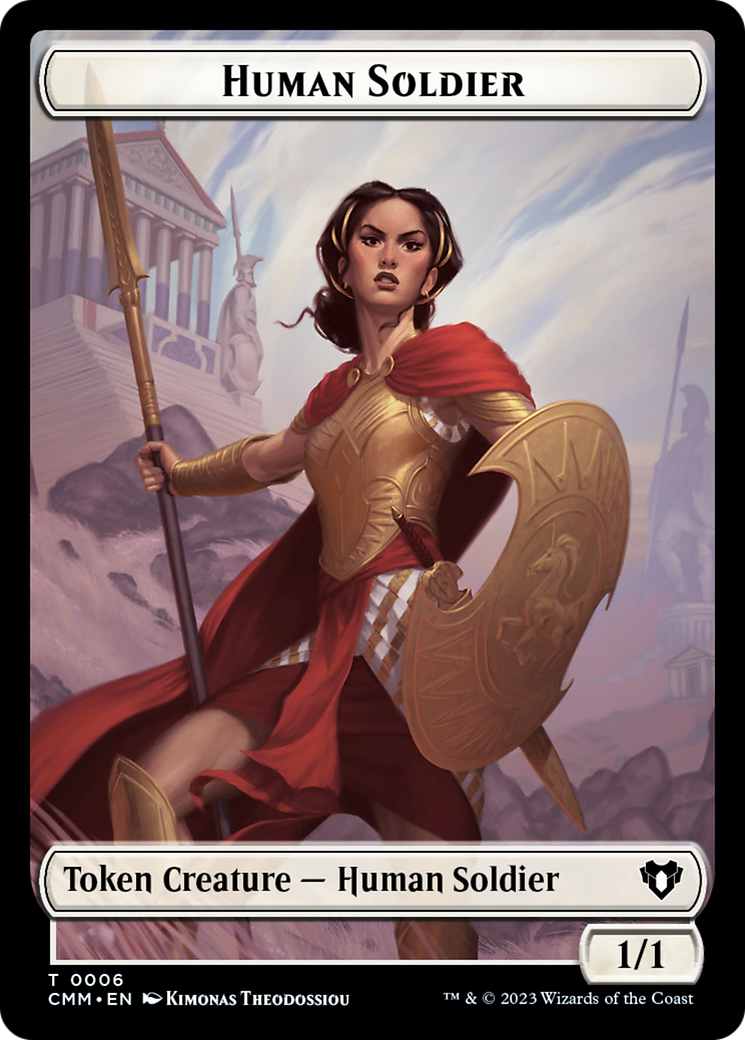 Human Soldier Token [Commander Masters Tokens] | Arkham Games and Comics