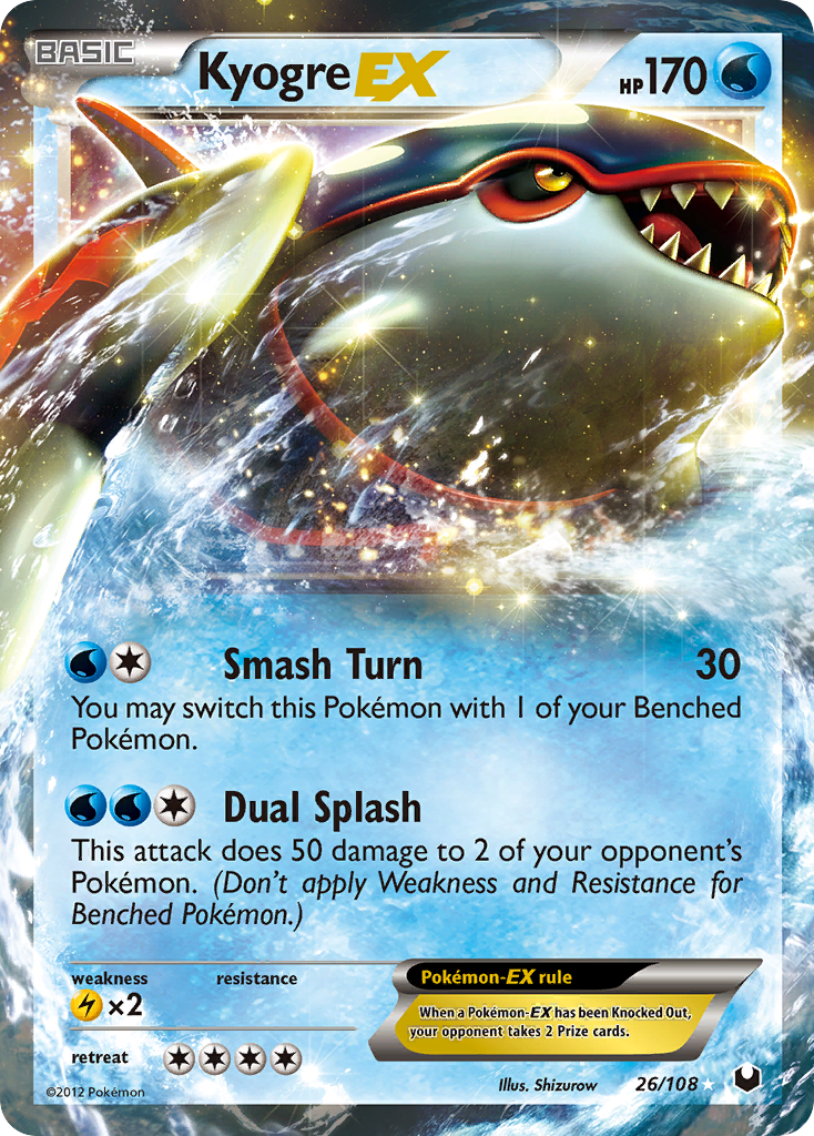 Kyogre EX (26/108) [Black & White: Dark Explorers] | Arkham Games and Comics