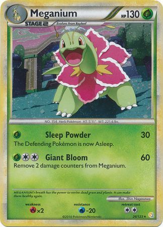 Meganium (26/123) (Cracked Ice Holo) [HeartGold & SoulSilver: Base Set] | Arkham Games and Comics