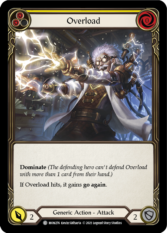 Overload (Yellow) [MON276-RF] (Monarch)  1st Edition Rainbow Foil | Arkham Games and Comics