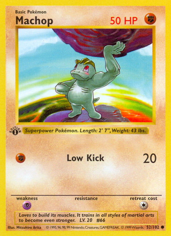 Machop (52/102) (Shadowless) [Base Set 1st Edition] | Arkham Games and Comics