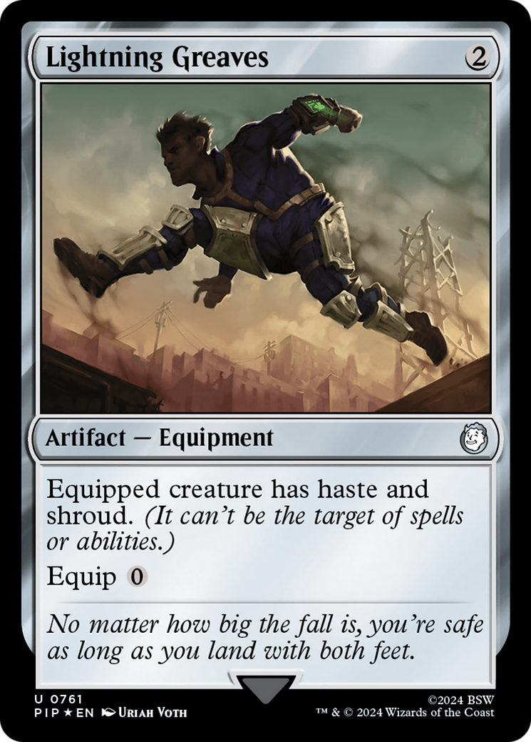 Lightning Greaves (Surge Foil) [Fallout] | Arkham Games and Comics