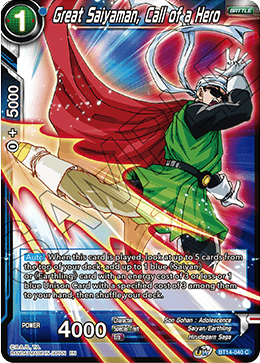 Great Saiyaman, Call of a Hero (BT14-040) [Cross Spirits] | Arkham Games and Comics