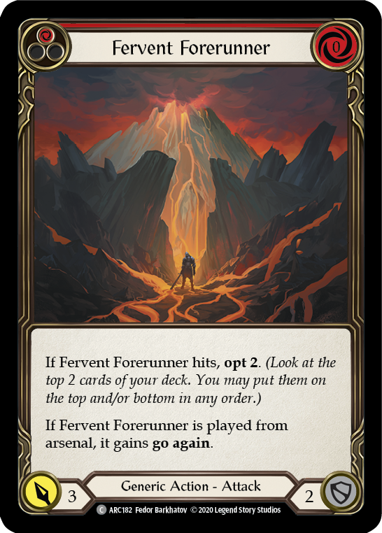 Fervent Forerunner (Red) [U-ARC182] (Arcane Rising Unlimited)  Unlimited Rainbow Foil | Arkham Games and Comics