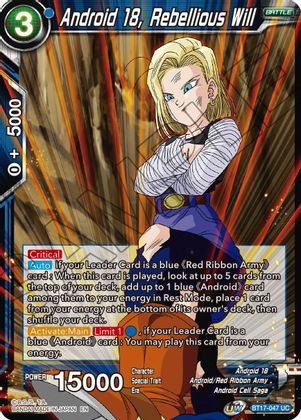 Android 18, Rebellious Will (BT17-047) [Ultimate Squad] | Arkham Games and Comics