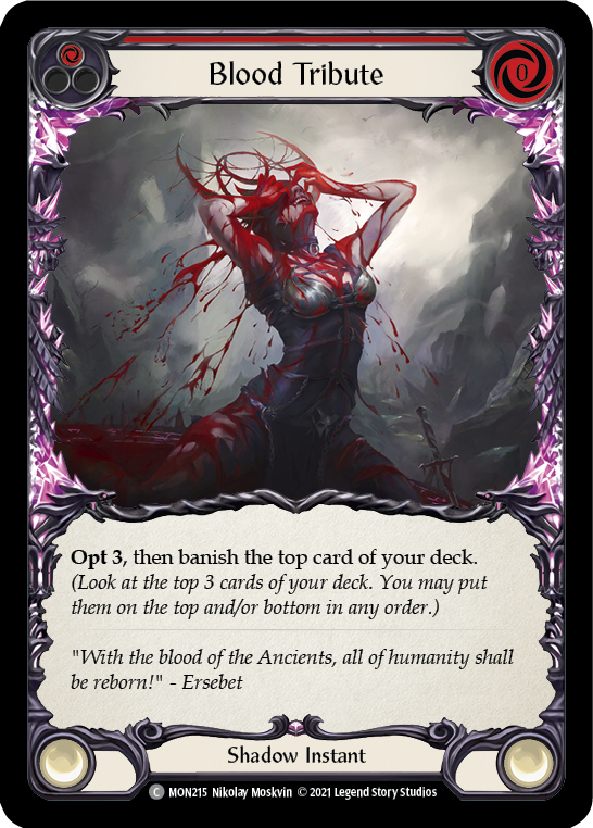 Blood Tribute (Red) [MON215-RF] (Monarch)  1st Edition Rainbow Foil | Arkham Games and Comics