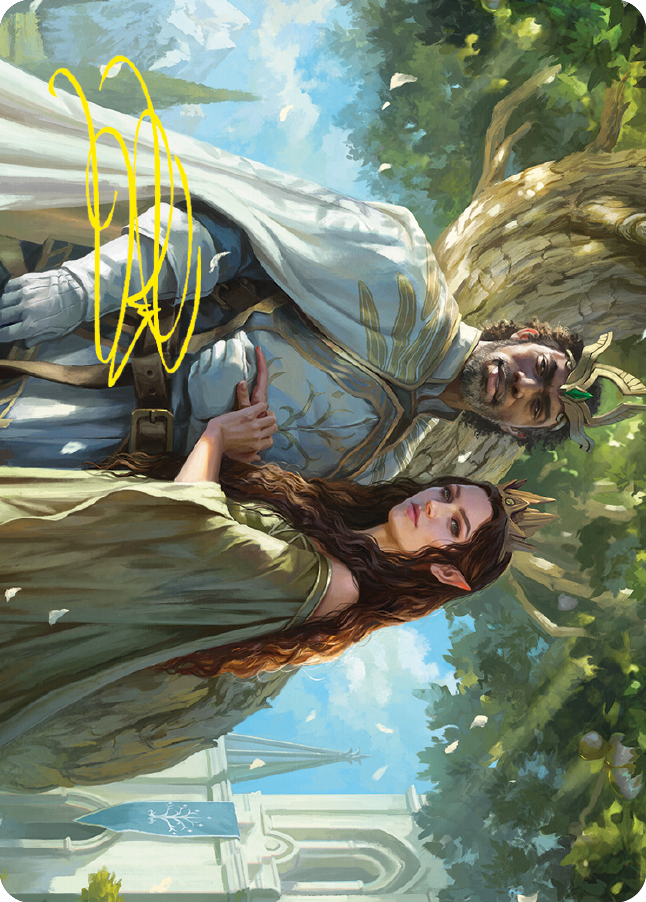 Aragorn and Arwen, Wed Art Card (Gold-Stamped Signature) [The Lord of the Rings: Tales of Middle-earth Art Series] | Arkham Games and Comics