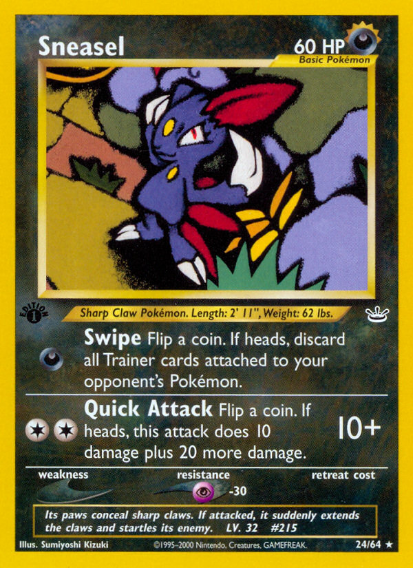 Sneasel (24/64) [Neo Revelation 1st Edition] | Arkham Games and Comics