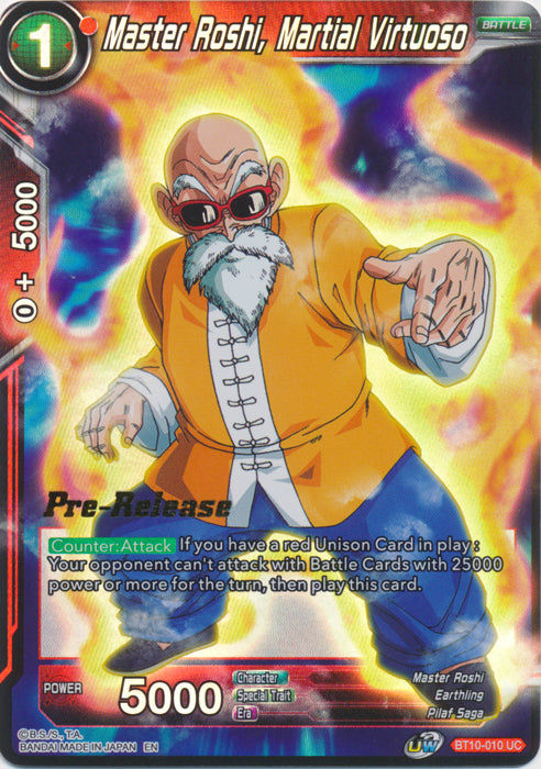 Master Roshi, Martial Virtuoso (BT10-010) [Rise of the Unison Warrior Prerelease Promos] | Arkham Games and Comics