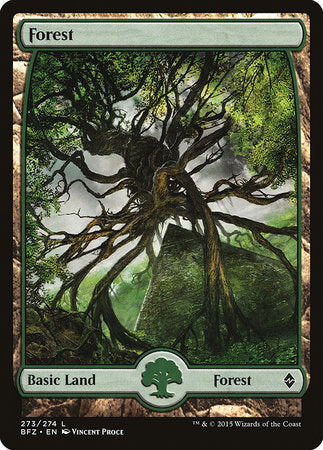 Forest (273) - Full Art [Battle for Zendikar] | Arkham Games and Comics