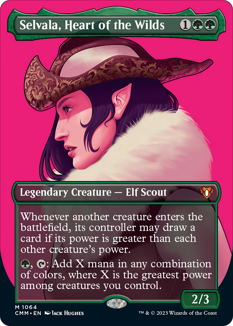 Selvala, Heart of the Wilds (Borderless Textured Foil Frame Break) [Commander Masters] | Arkham Games and Comics