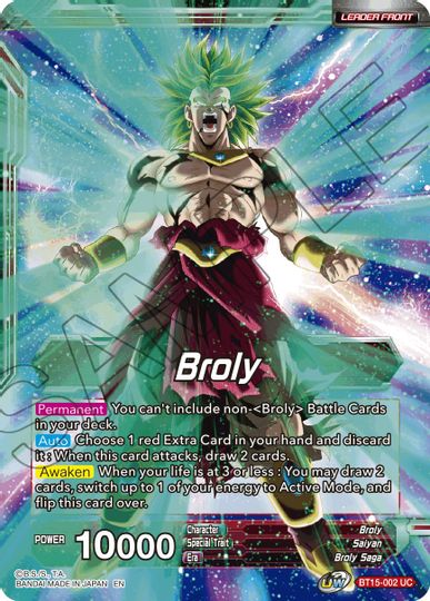 Broly // SS Broly, Demon's Second Coming (BT15-002) [Saiyan Showdown Prerelease Promos] | Arkham Games and Comics