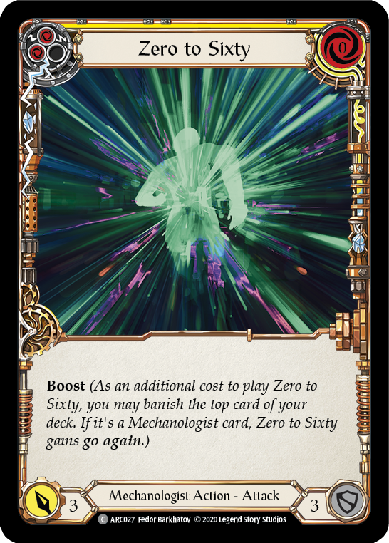 Zero to Sixty (Yellow) [U-ARC027] (Arcane Rising Unlimited)  Unlimited Rainbow Foil | Arkham Games and Comics