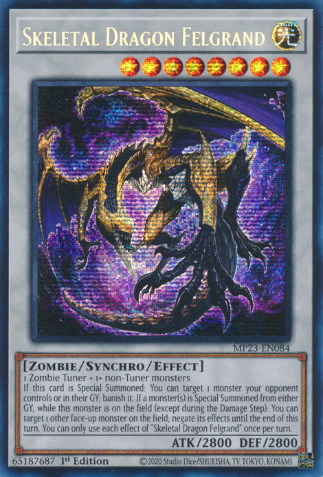 Skeletal Dragon Felgrand [MP23-EN084] Prismatic Secret Rare | Arkham Games and Comics